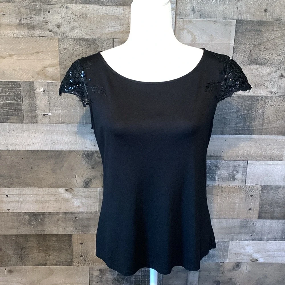 White House Black Market top with sequined cap sleeves - Picture 16 of 16